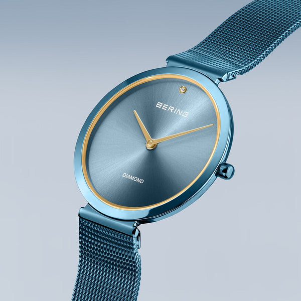Womens Bering Blue Analogue Watch, 18132-Charity 1.