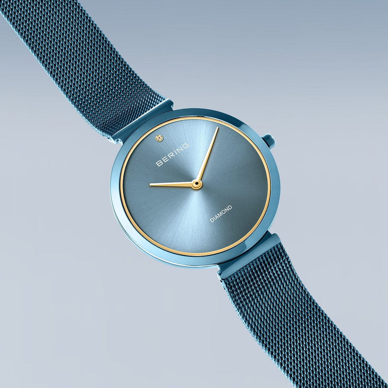 Womens Bering Blue Analogue Watch, 18132-Charity 1.