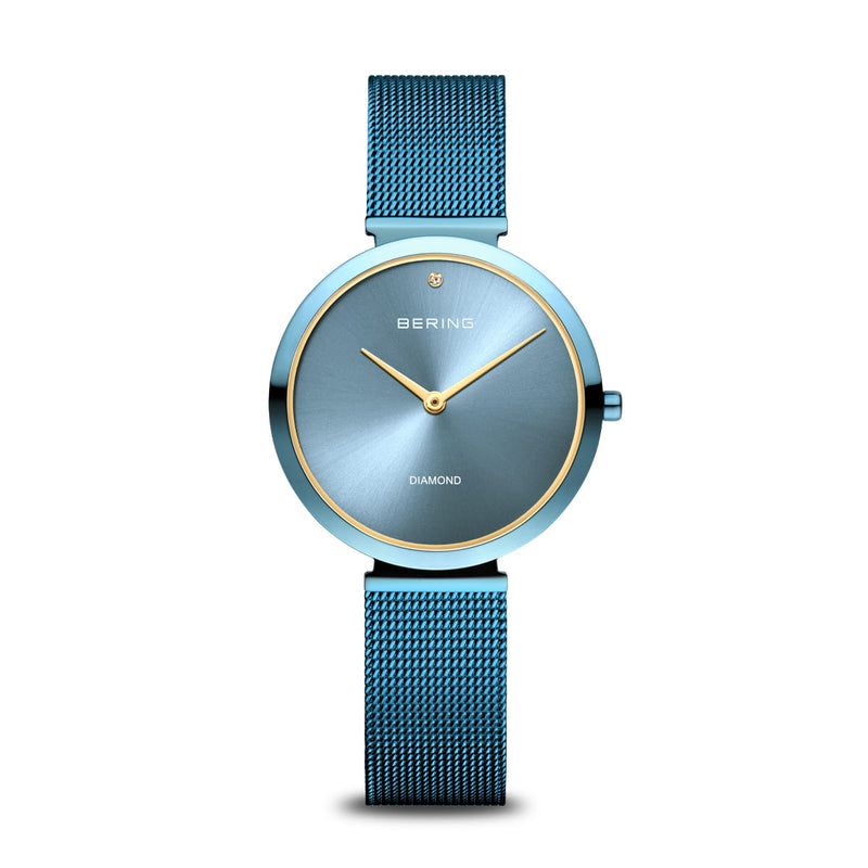 Womens Bering Blue Analogue Watch, 18132-Charity 1.
