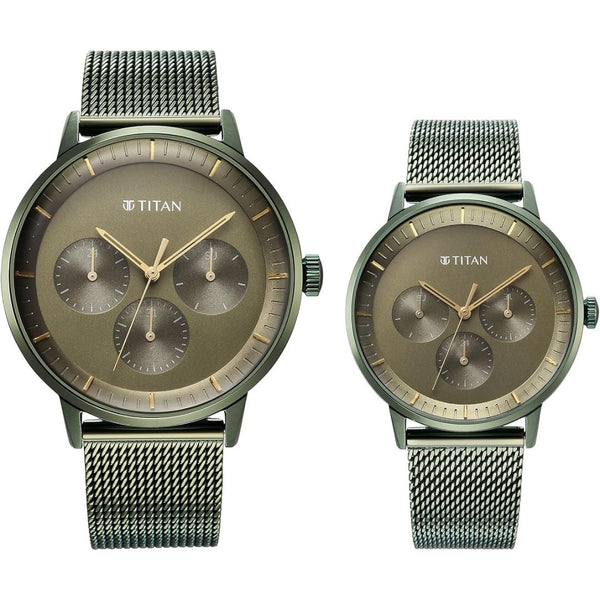 Green NS9400694206QM02P Titan Couple Watch