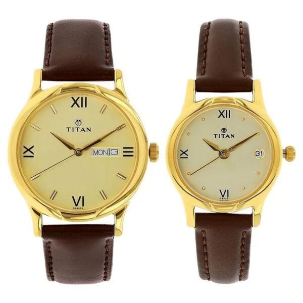 Titan NS15802490YL05P Couple Watch
