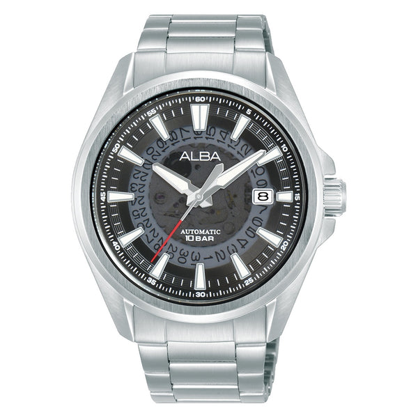 AU4031X1 Automatic Black Skeleton Dial Watch with White Hands