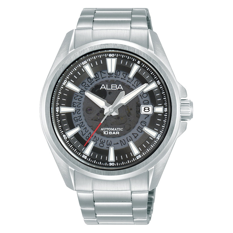 AU4031X1 Automatic Black Skeleton Dial Watch with White Hands