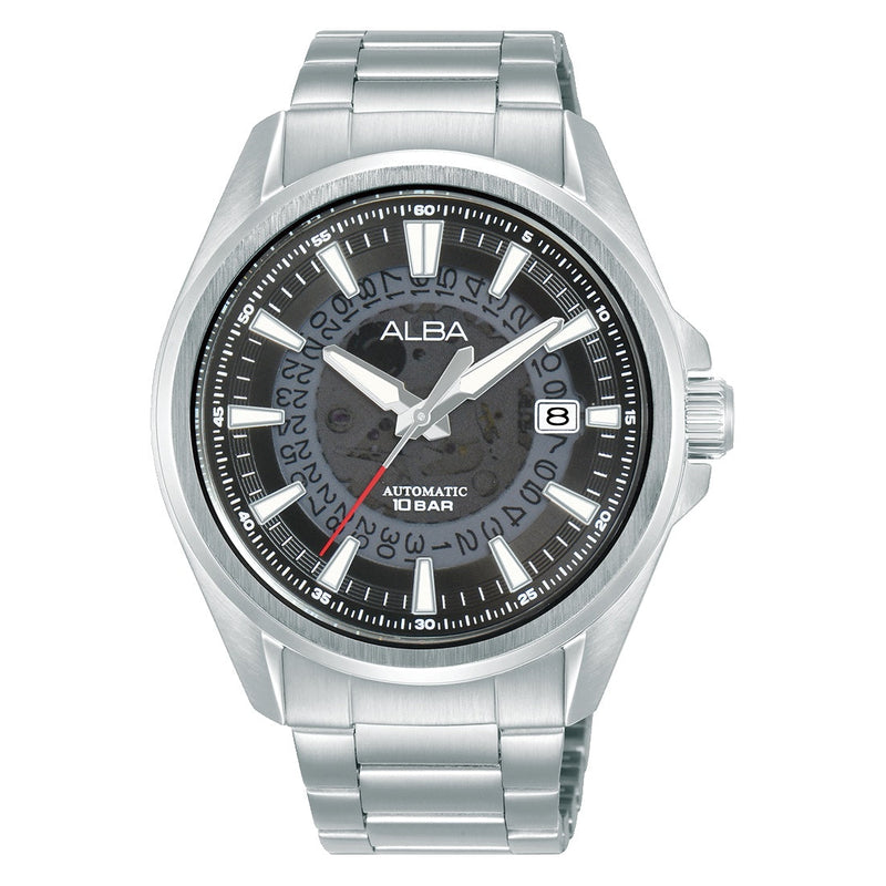 AU4031X1 Automatic Black Skeleton Dial Watch with White Hands