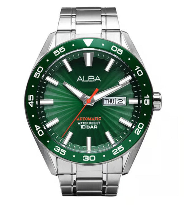 Mens Automatic ALBA Green Patterned Dial Watch A3B007X1