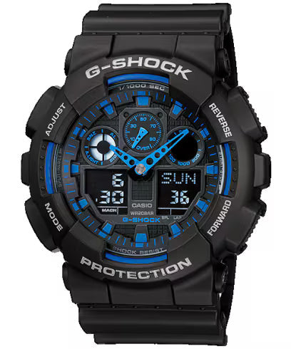 Casio G-Shock Black & Blue Men Watch G271 GA-100-1A2NDR
