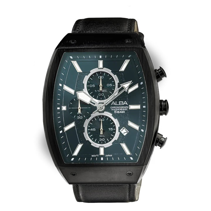 Black Rectangular Dial Chronograph Watch AM3999X1