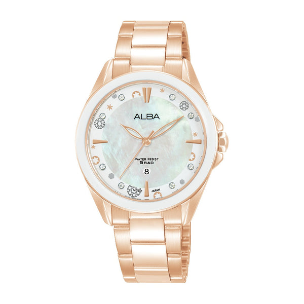 Pearly White Butterfly Dial Watch AH7DV0X1