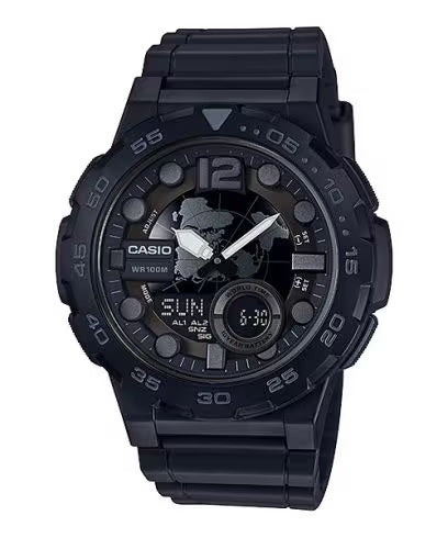 Casio Black Ana-Digi Watch AD217