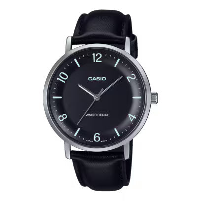 Casio Enticer Black Dial Men Watch A2408 MTP-VT03L-1BDF
