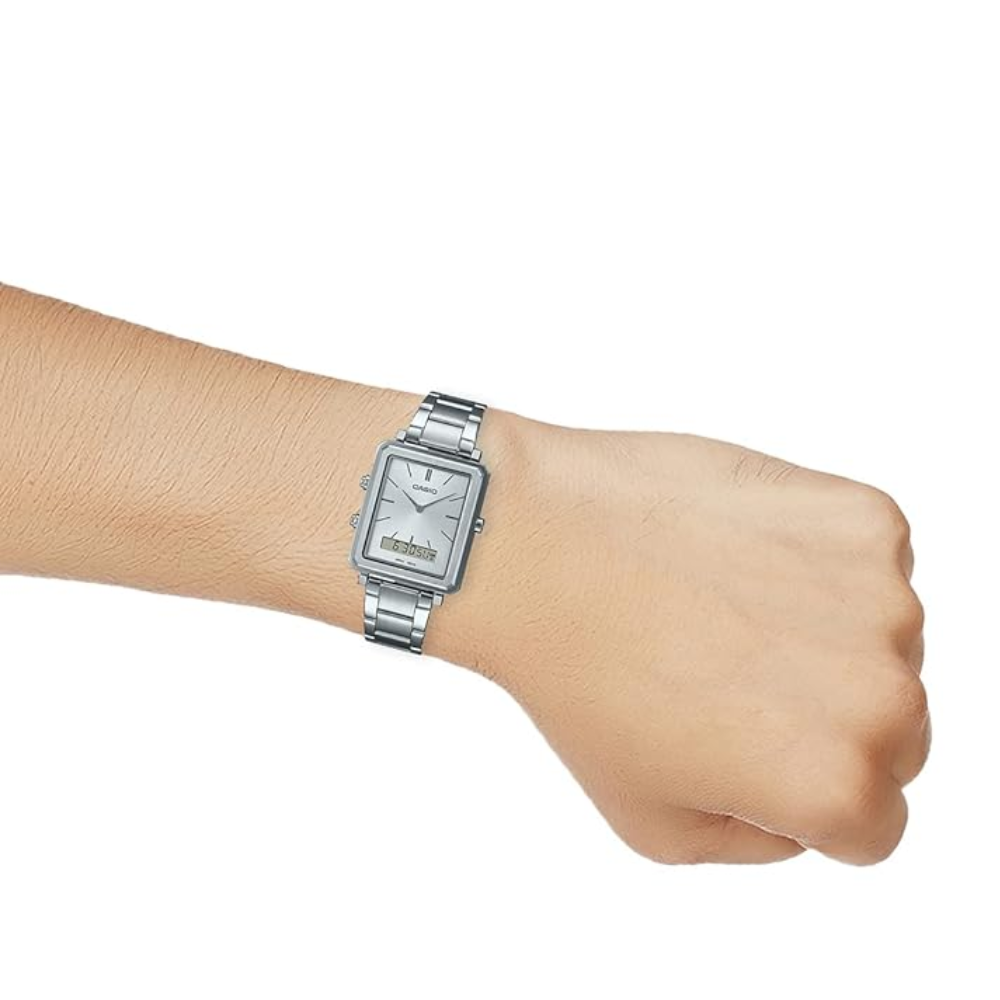 Casio Enticer Analog-Digital White Dial Men’s Watch – MTP-B205D-7EDF (A2084)