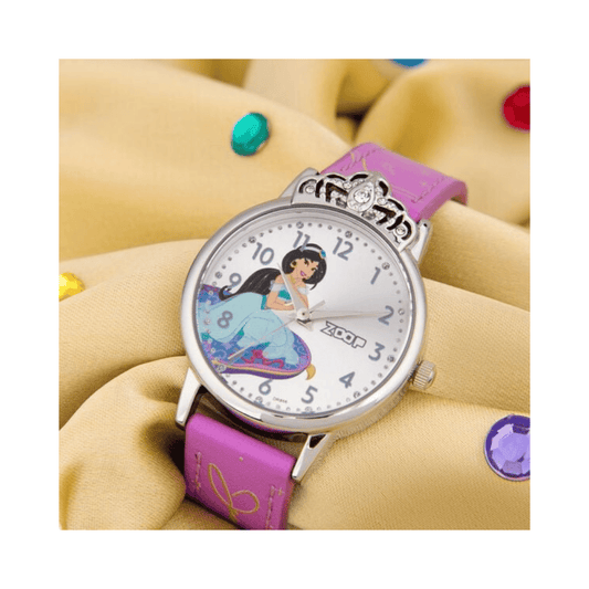 Zoop Disney Jasmine Silver Dial & Purple Strap for Girls Watch, from House of Titan 26049SL01