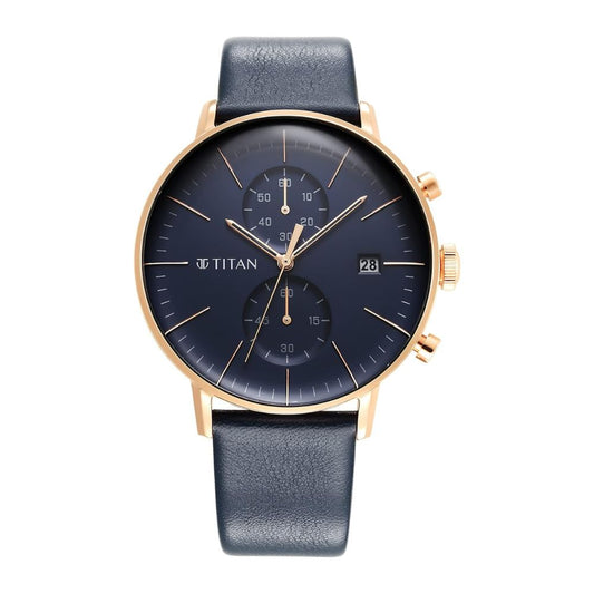 Titan Blue Mens Watch 90146WL01