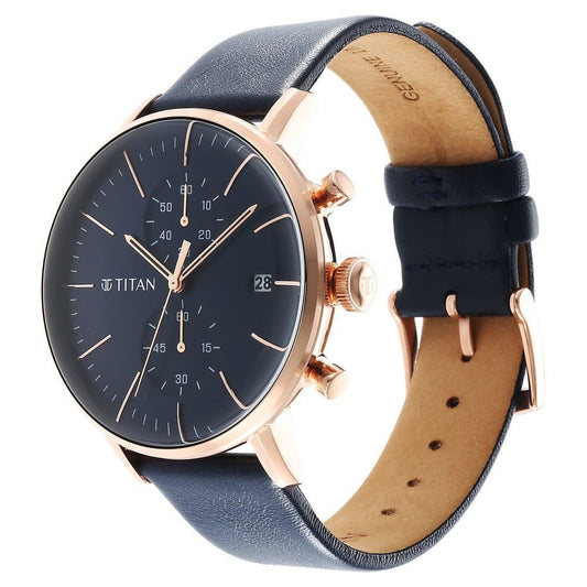 Titan Blue Mens Watch 90146WL01