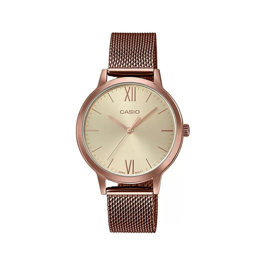 Casio Enticer Analogue Rose Gold Dial Women’s Watch – LTP-E157MR-9ADF (A1693)