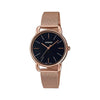 Casio Enticer Black Dial Rose Gold Stainless Steel Womens Watch A1794 - LTP-E412MPG-1A