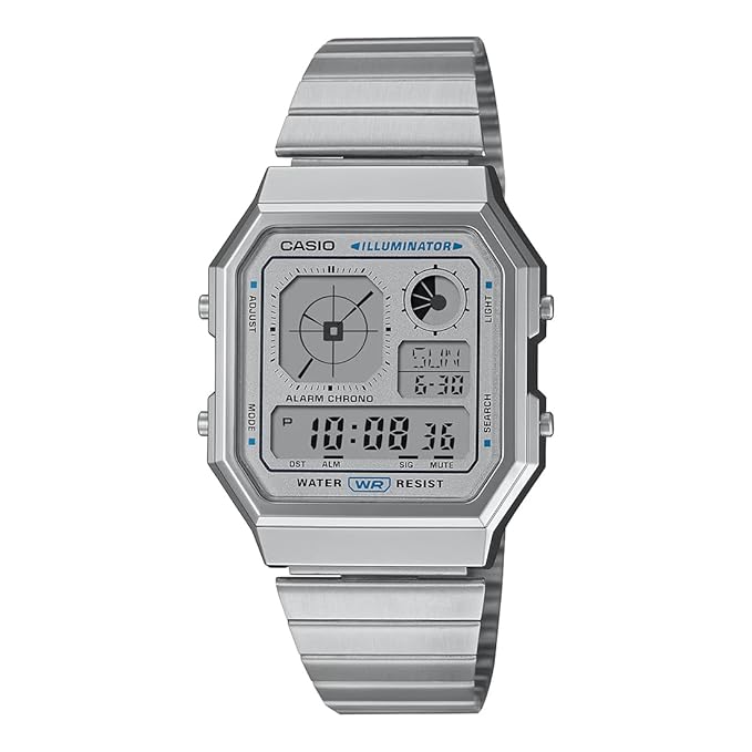 Casio Vintage Digital Silver Dial Unisex Watch – Silver Stainless Steel Strap (D389)