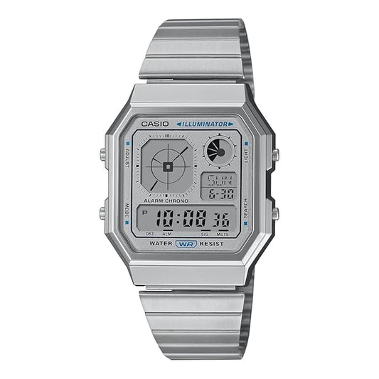 Casio Vintage Digital Silver Dial Unisex Watch – Silver Stainless Steel Strap (D389)