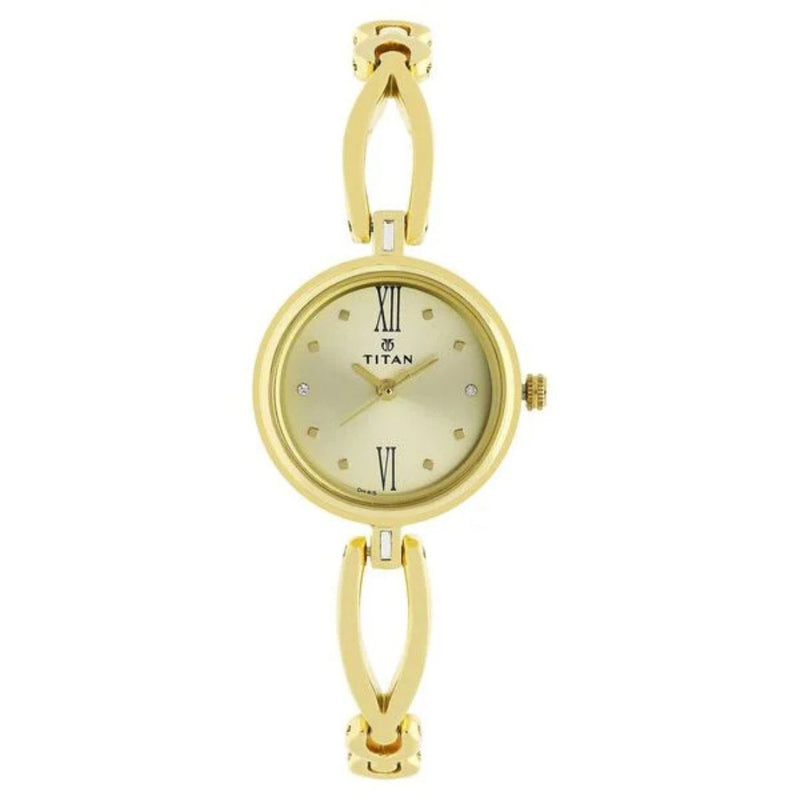 Titan Womens 2601YM01 Golden Watch