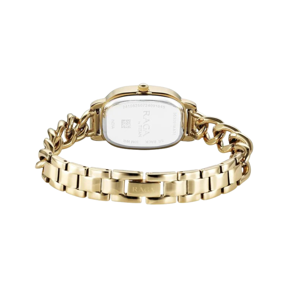 Titan Raga Showstopper Golden Case With Silver Dial Womens Watch 95309YM01