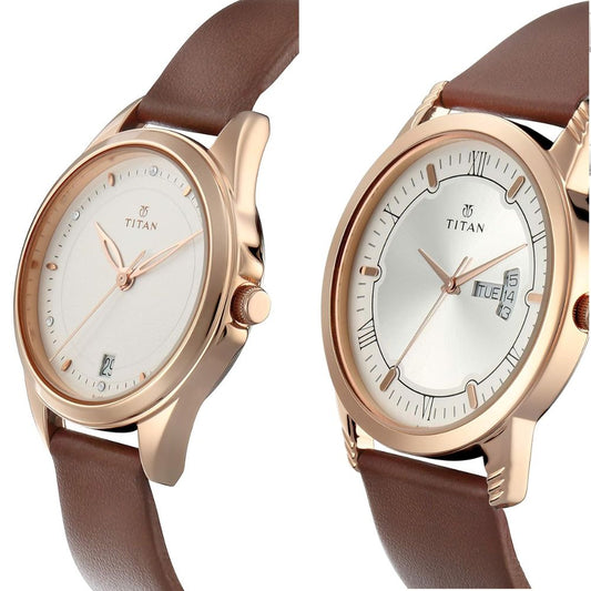 Titan Bandhan Silver Couple Watch 17742565WL01