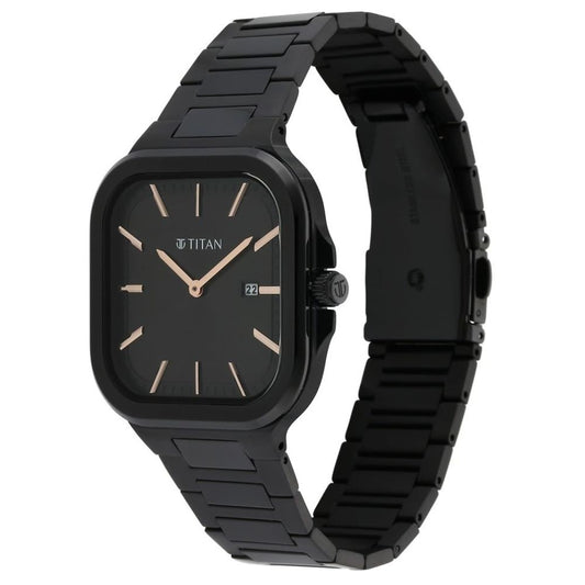 Titan Classique Slim Square Black Men's Watch 90176NM01
