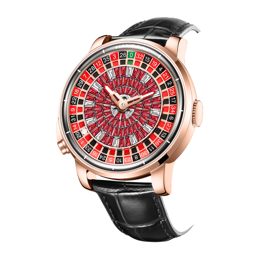 Hanboro Casino Series Roulette Royale Red Men's Dial Watch HBR-1001-2-AUTO-ROULETTE-RG-RED