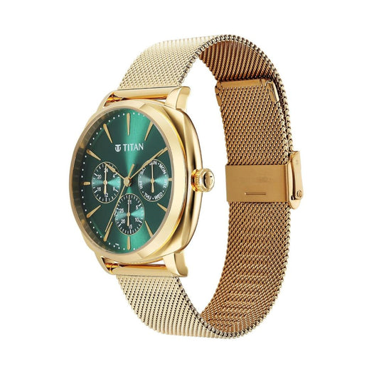 Titan Classique Suave Green Men's Watch 90189YM01