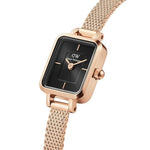 Daniel Wellington Quadro Rose Gold Black Women's Watch DW00100647K