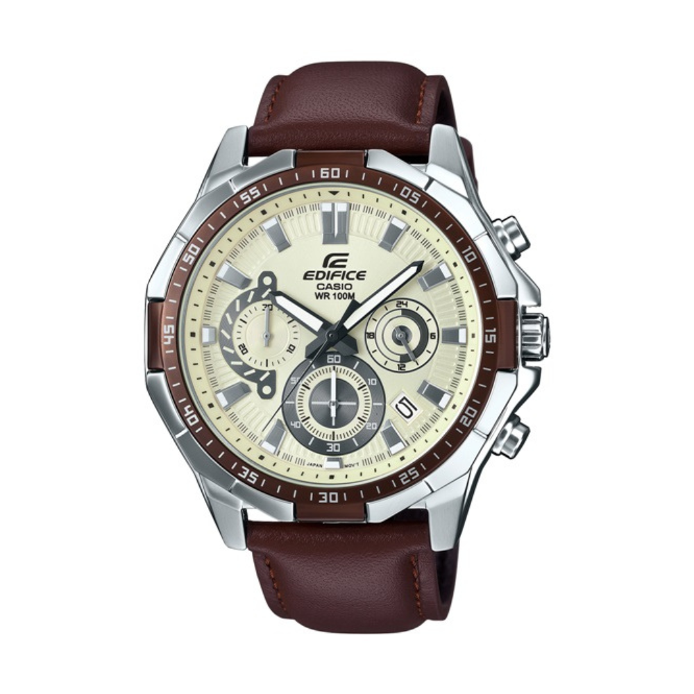 Casio Brown Leather Strap Men's Watch EFR-554L-7AV | 10531185