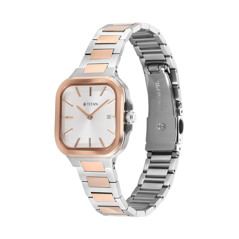Titan Slim Square Silver Women's Watch 95291KM01