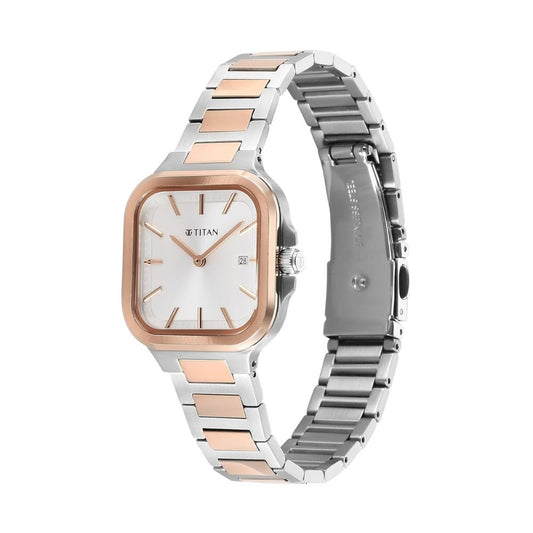 Titan Slim Square Silver Women's Watch 95291KM01