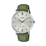 Casio Green Leather Strap Men's Watch for MTP-VT01L-3B | 10608389