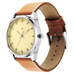 Fastrack After Dark Beige Dial Leather Strap Watch for Guys 3273SL02