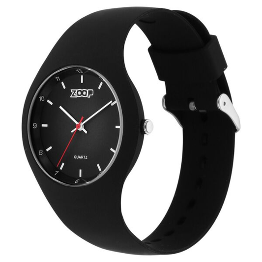 Zoop Black Dial Black Strap Girls Kids Analog Watch 26031PP01W
