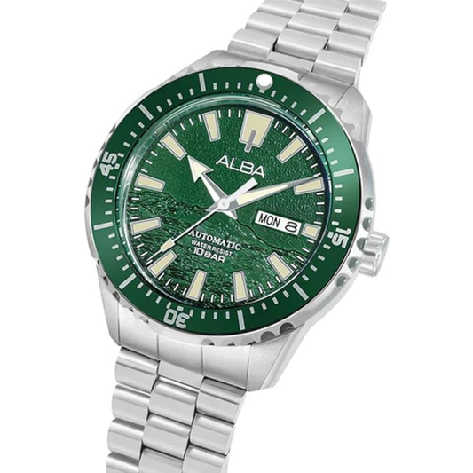 ALBA Day-Date Forest Green Dial Men's Watch AL4737X1