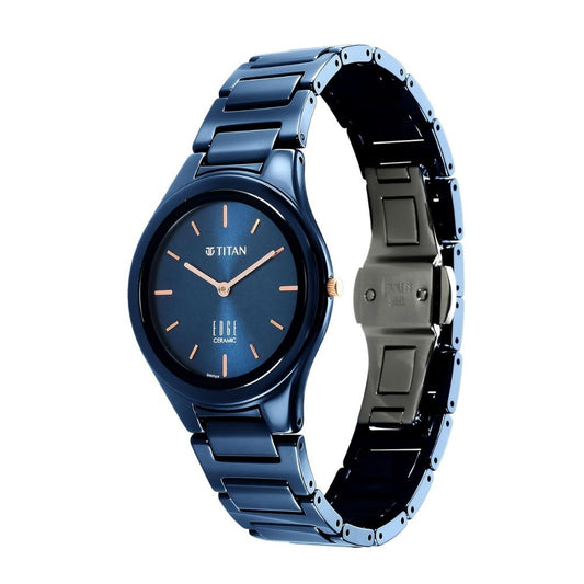 Titan Edge Ceramic Atlantic Blue Women's Watch 2653QC03