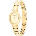 Calvin Klein Twisted Bezel Gold Dial Women's Analog Stainless Steel Watch 25100147
