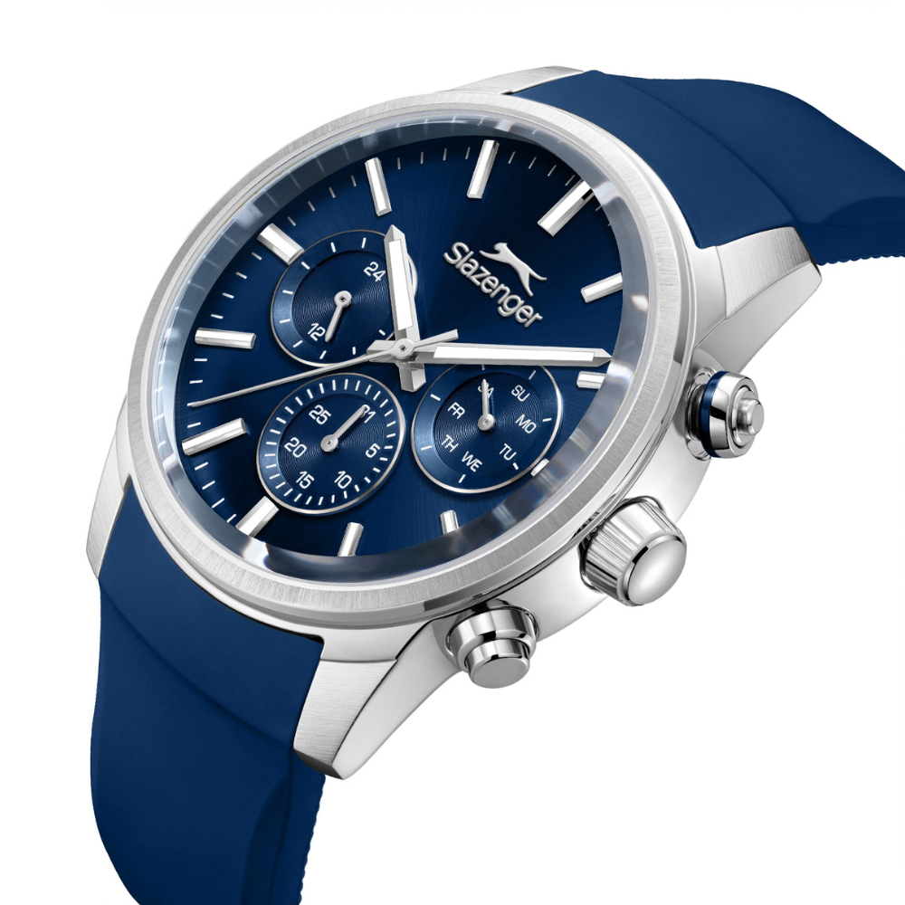Slazenger Multifunction Navy Dial Silicone Strap Watch SL.09.2535.2.02