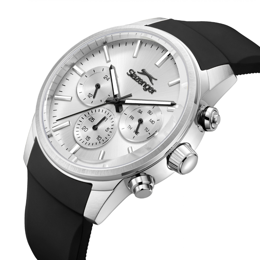 Slazenger Round Silver Dial Men's Silicone Strap Watch SL.09.2535.2.05