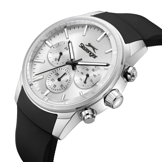 Slazenger Round Silver Dial Men's Silicone Strap Watch SL.09.2535.2.05