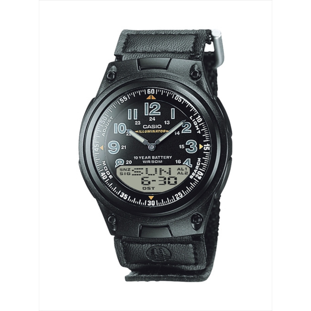 Casio Black Fabric Strap Men's Watch AW-80V-1BV | 10220479