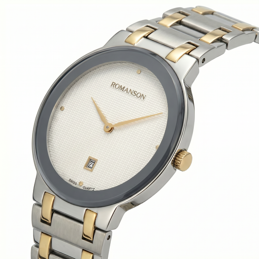 Romanson Classic Silver & Gold Men Watch TM5BF919MMCWH