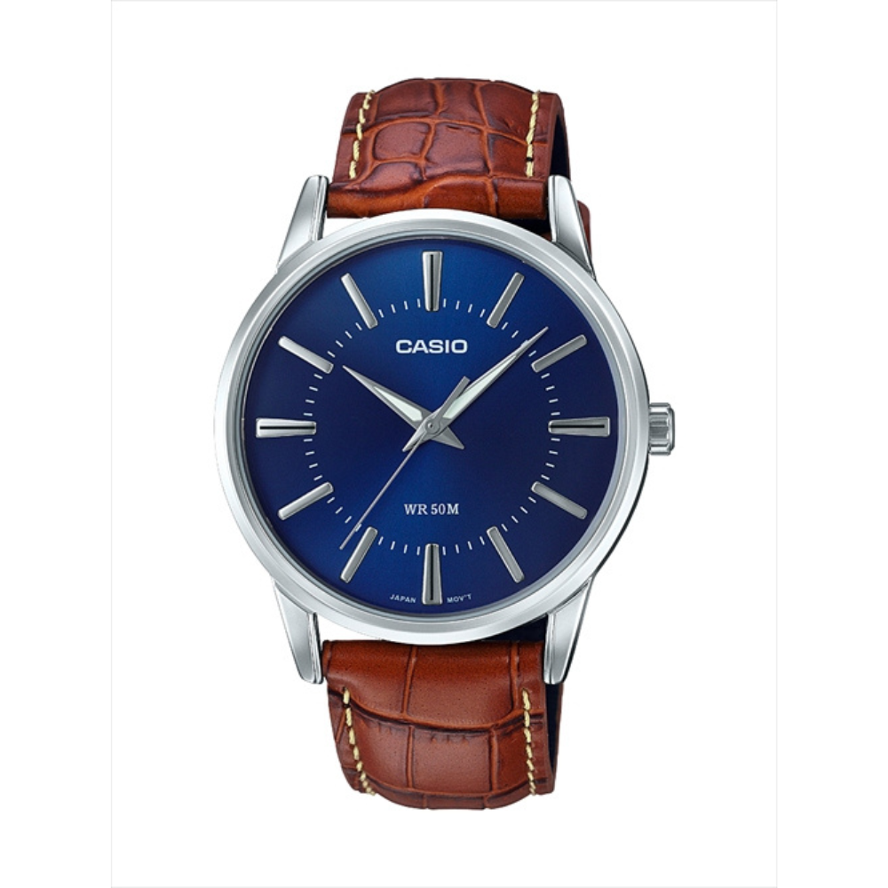 Casio General Brown Leather Strap Men's Watch for MTP-1303PL-2AV | 10576043