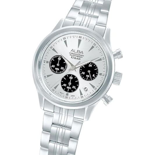 ALBA Prestige Silver White & Black Men Watch AT3K55X1