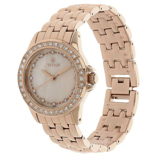 Titan Rose-gold Women's Watch 9798WM01