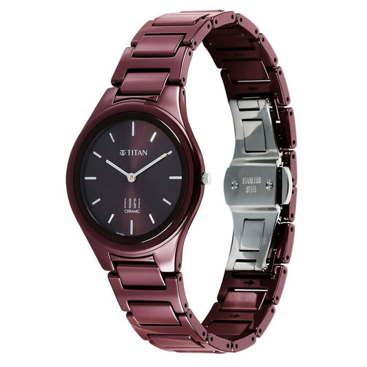 Titan Ceramic Wine Women's Watch 2653QC18