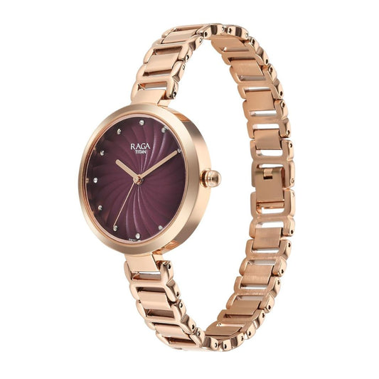 Titan Raga Memoirs Burgundy Women's Watch 2752WM01