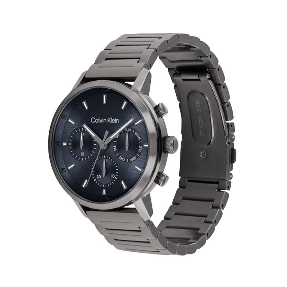 Calvin Klein Gauge Blue Dial Men's Quartz Analog Stainless Steel Watch 25200495