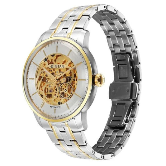 Titan Golden Heart Silver Men's Watch - 90110BM01